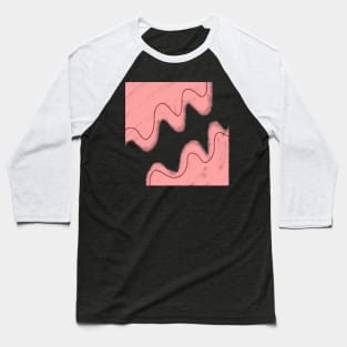 Red pink pastel abstract art Baseball T-Shirt